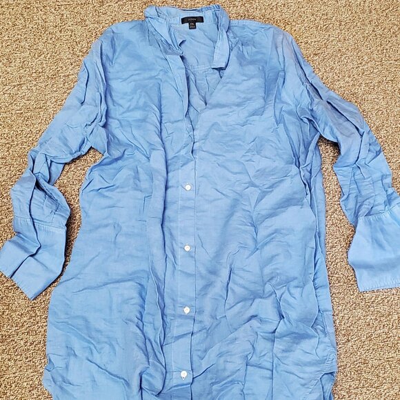 J.crew Classic Fit Beach Shirt in linen-cotton blend Retro Blue xxl - Picture 2 of 3